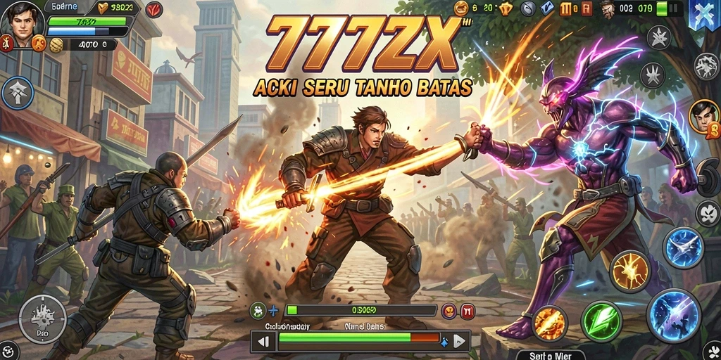 Tampilan gameplay menegangkan dari 777ZX dengan grafis yang mengagumkan.
