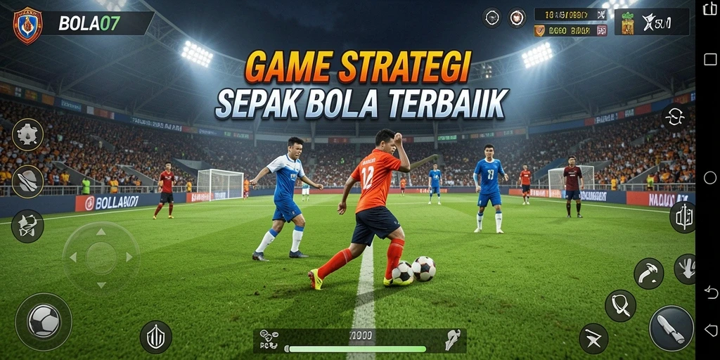 Gambaran permainan BOLA07 yang menampilkan aksi strategi sepak bola.