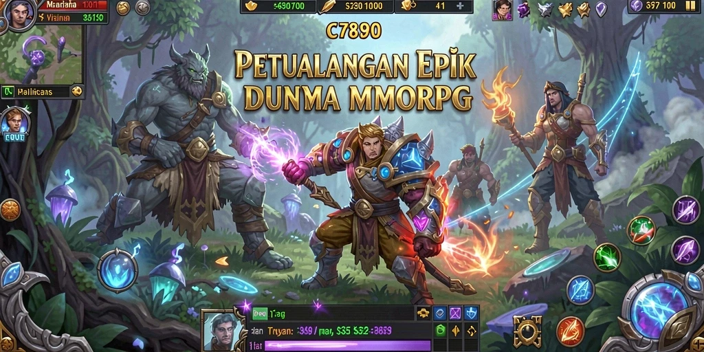 Tampilan gameplay <strong>C7890</strong> yang mengasyikkan dan penuh aksi di dunia MMORPG.