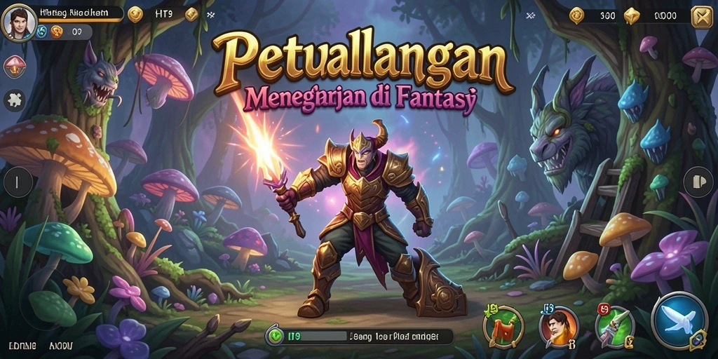 Tangkapan layar menunjukkan karakter utama dalam pertempuran epik di dunia fantasi.