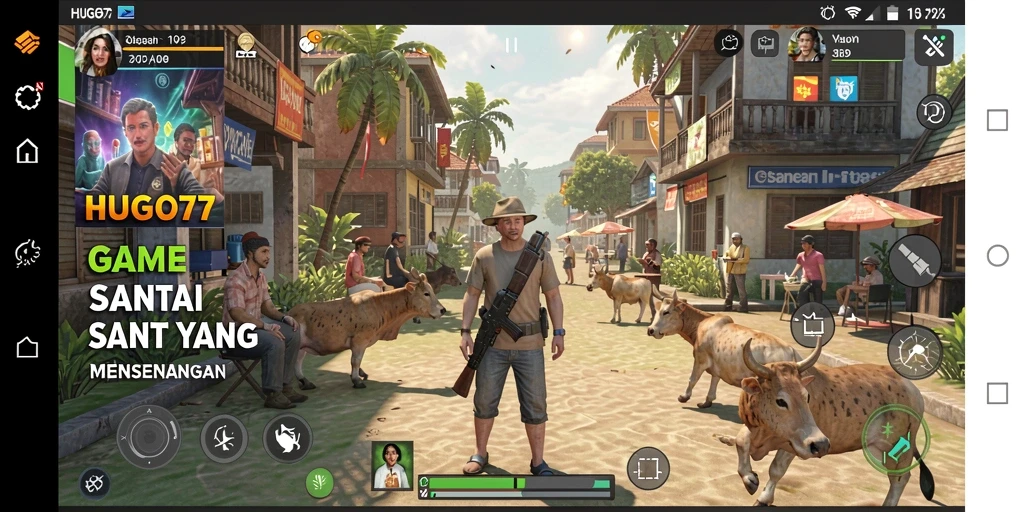 Tampilan gameplay HUGO77 yang seru dan penuh warna.