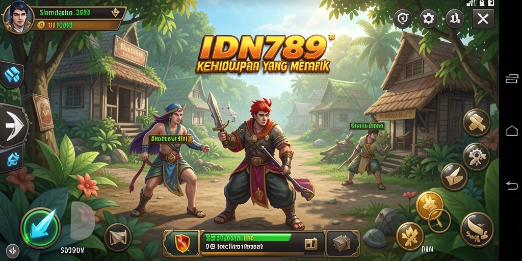 Tangkapan layar gameplay IDN789 menampilkan karakter dalam dunia simulasi.