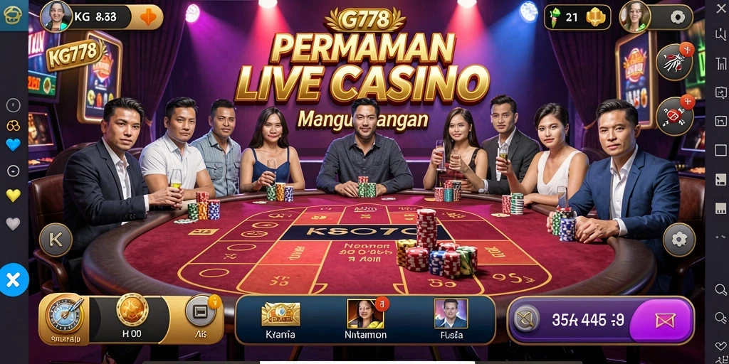 Screenshot KG778 menampilkan suasana gameplay Live Casino yang mendebarkan.