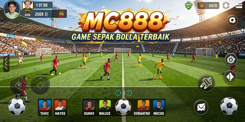 Tampilan gameplay MC888 yang seru dalam pertandingan sepak bola.