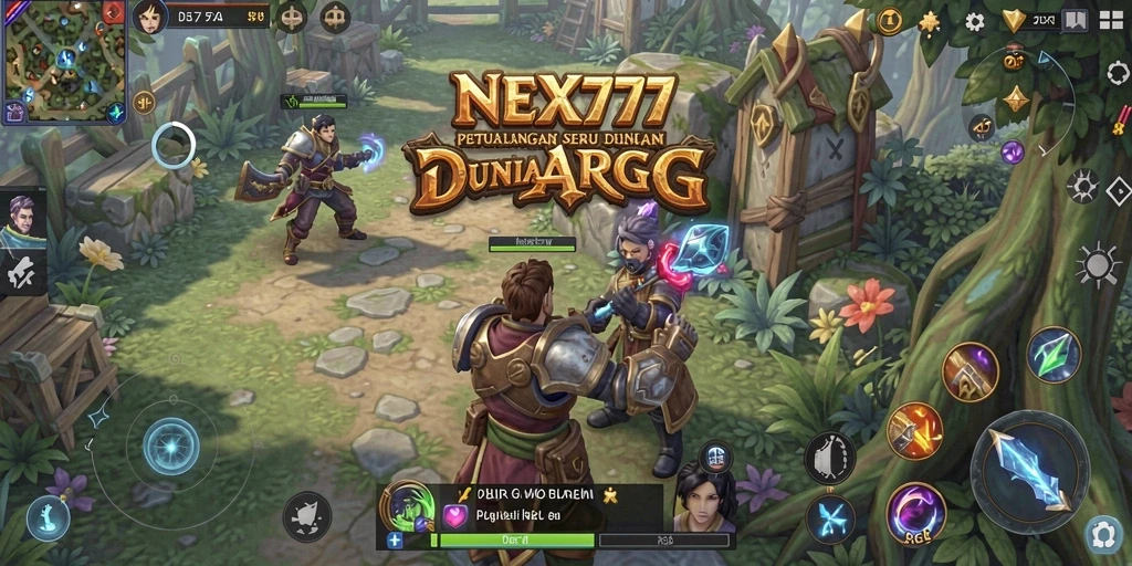 Tangkapan layar gameplay NEX777 menampilkan aksi pertempuran yang seru.