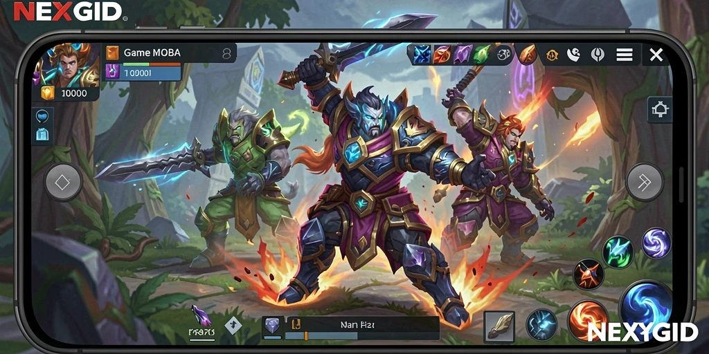Gameplay NEXGID yang intens dan penuh strategi.