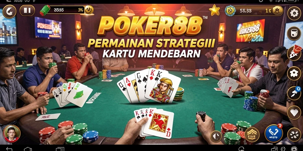 Tampilan gameplay mendebarkan POKER88 dengan aksi kartu menarik.