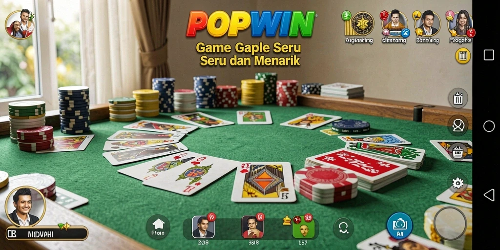 Screenshot POPWIN gameplay menampilkan aksi seru permainan Gaple.