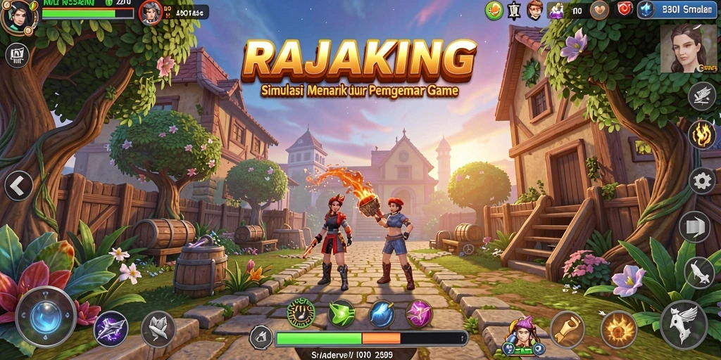 Tampilan gameplay menarik dari RAJAKING dengan elemen simulasi