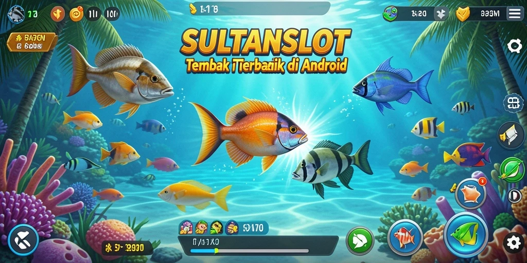 Screenshot gameplay SULTANSLOT yang menunjukkan aksi seru menembak ikan.
