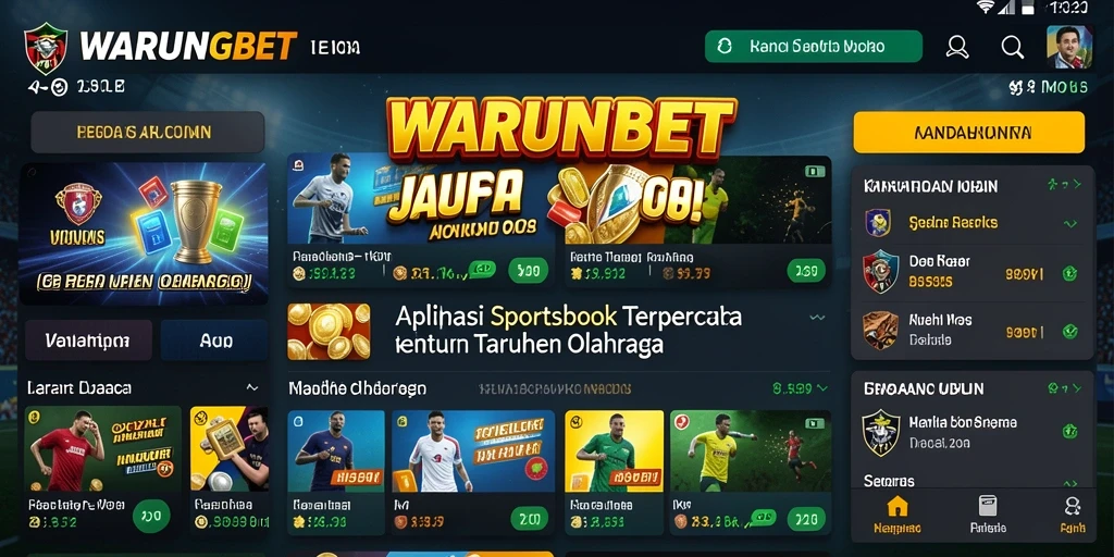 Tampilan menarik dari aplikasi WARUNGBET saat taruhan olahraga.