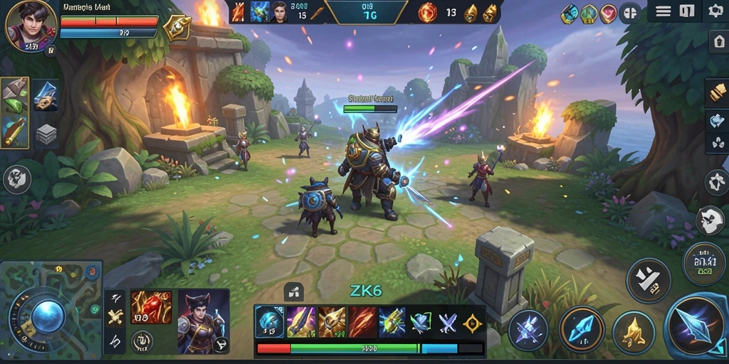 Tampilan gameplay menarik dari ZK6 yang menantang dan strategis.